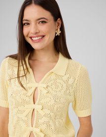 Gilet manches courtes en crochet