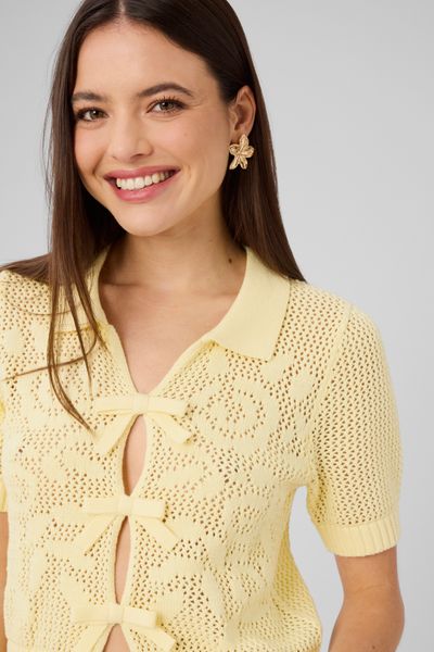 Gilet manches courtes en crochet