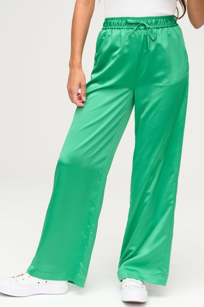Pantalon satin taille élastiquée