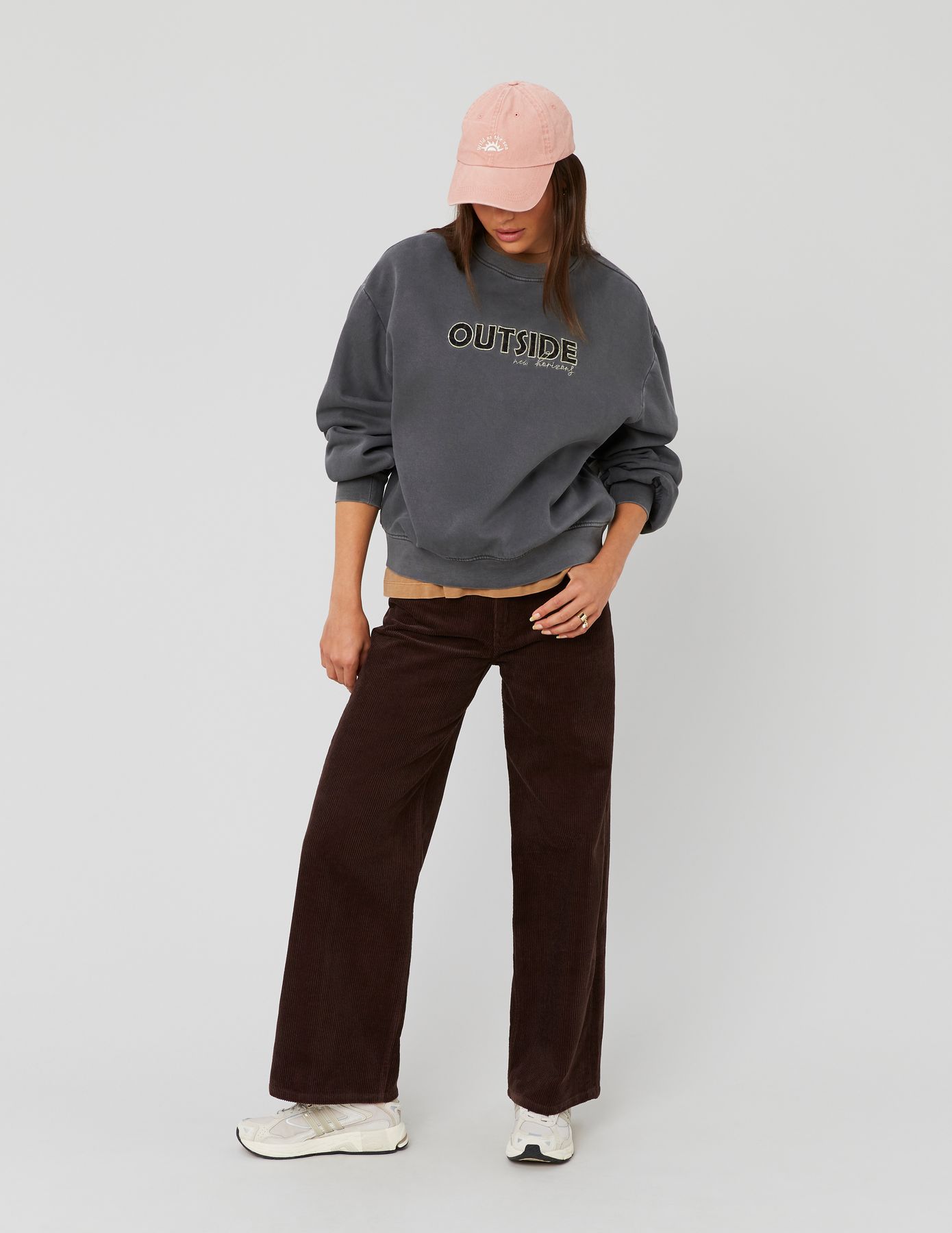 Pantalon wide leg velours