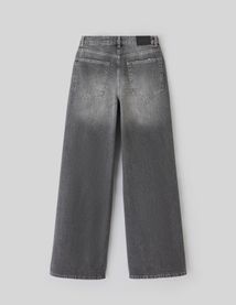 Jean wide leg ceinture asymétrique