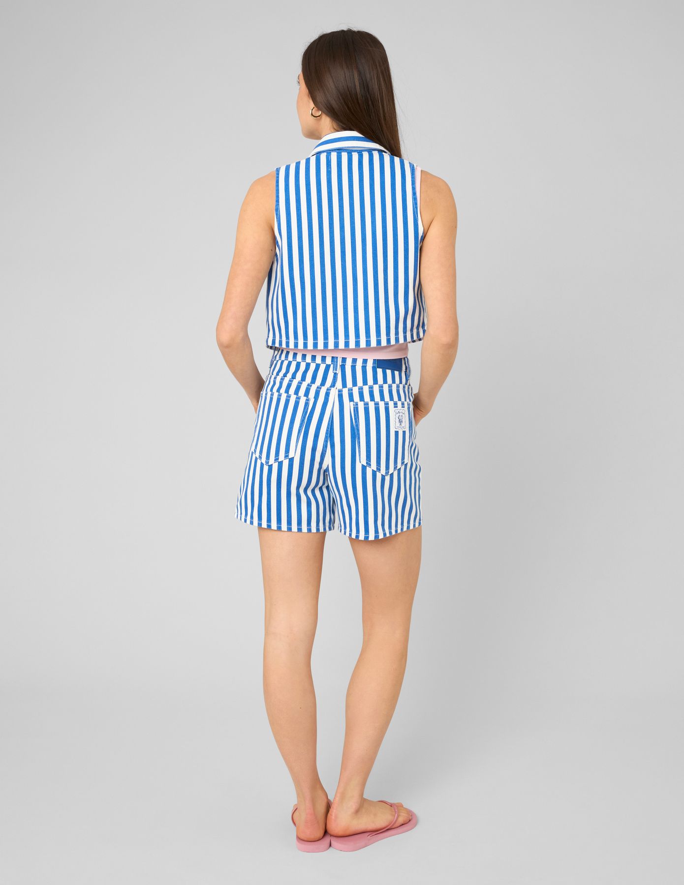Veste sans manche ray&eacute;e