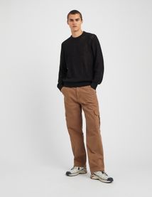 Pull col rond maille ajourée
