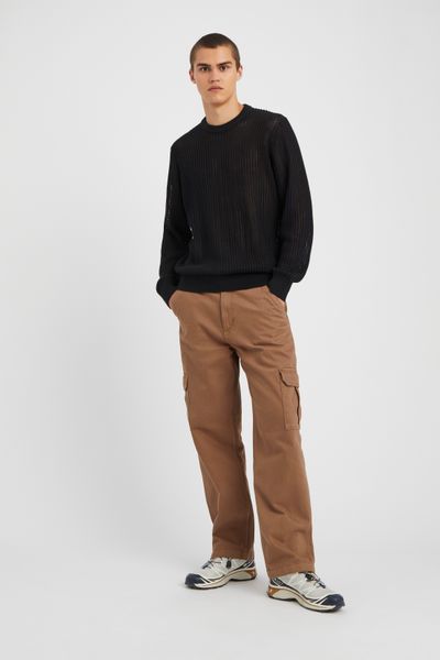 Pull col rond maille ajourée