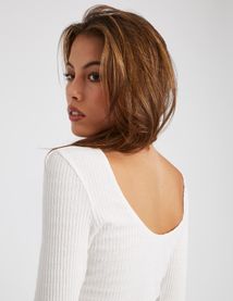 T-shirt dos nu manches longues