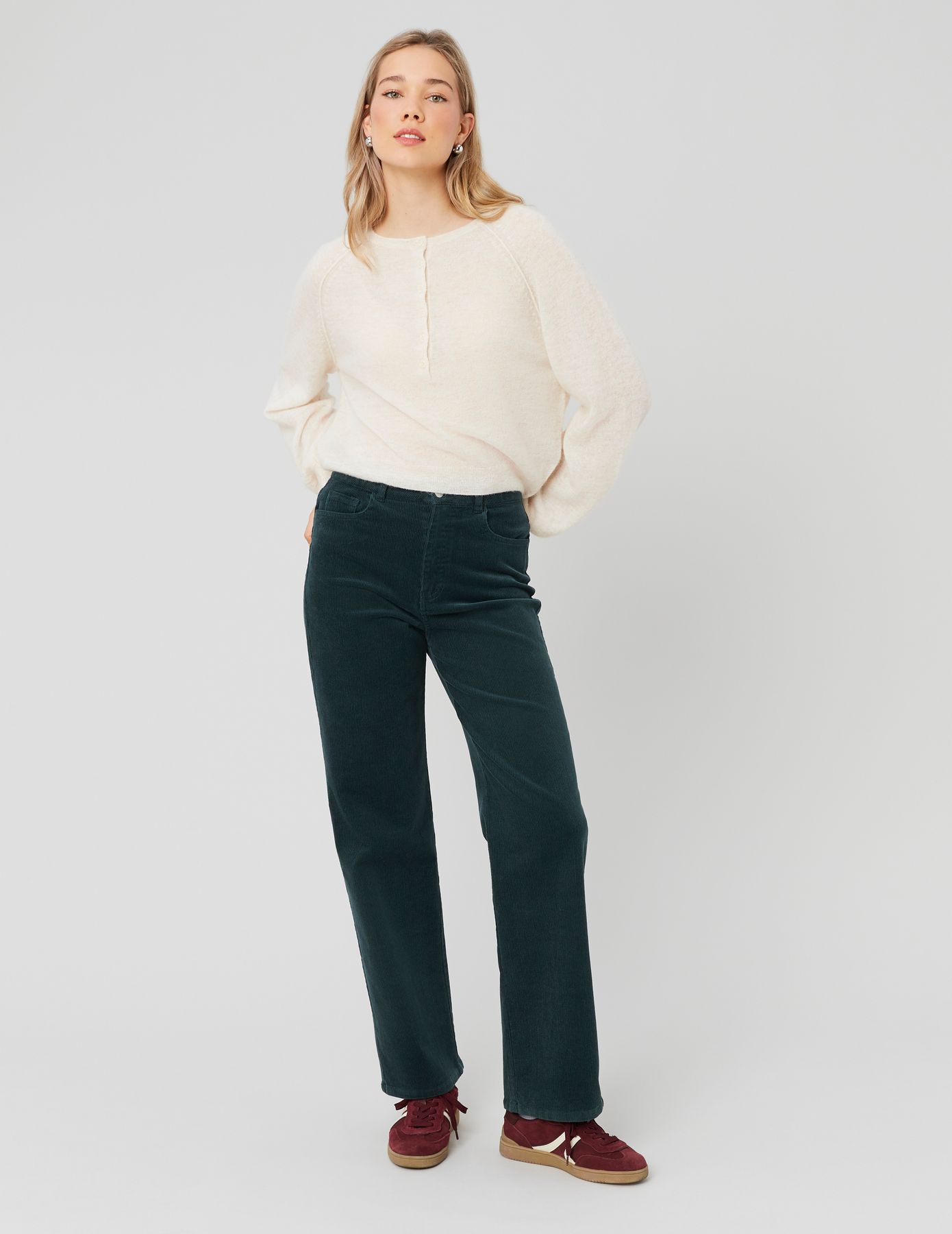 Pantalon straight velours