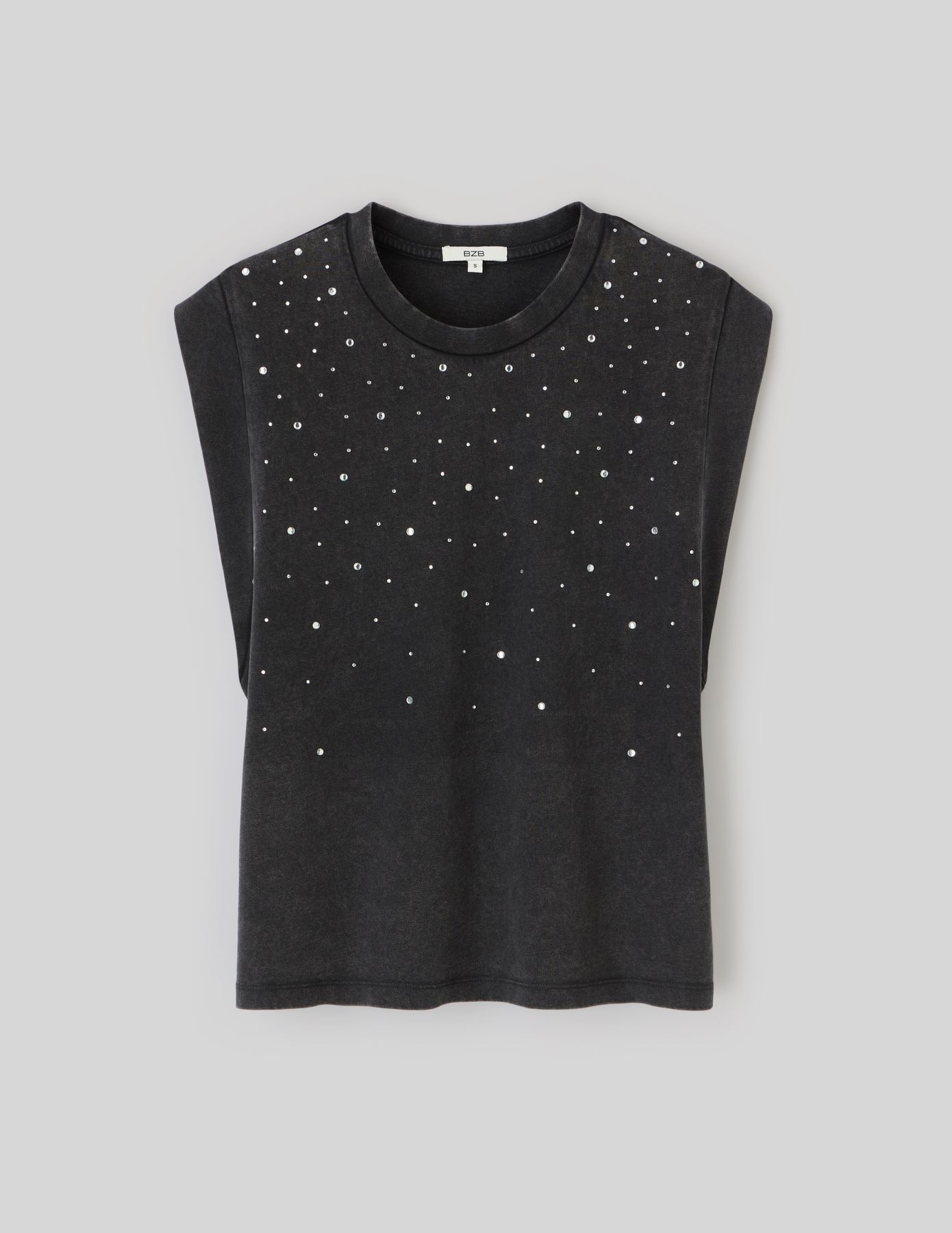 T-shirt sans manches à strass