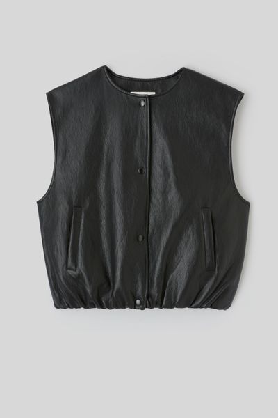 Gilet sans manches en tissu enduit