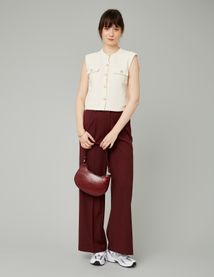Top sans manches effet tweed