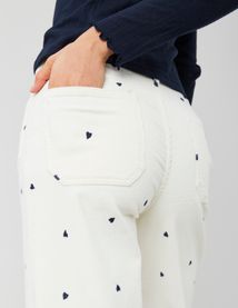 Pantalon velours brodé coeur