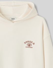 Sweat col capuche imprimé devant / dos