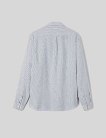 Chemise rayée droite en lin