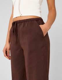 Pantalon fluide taille &eacute;lastiqu&eacute;e