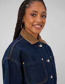 Veste en jean col velours