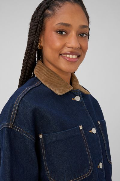 Veste en jean col velours