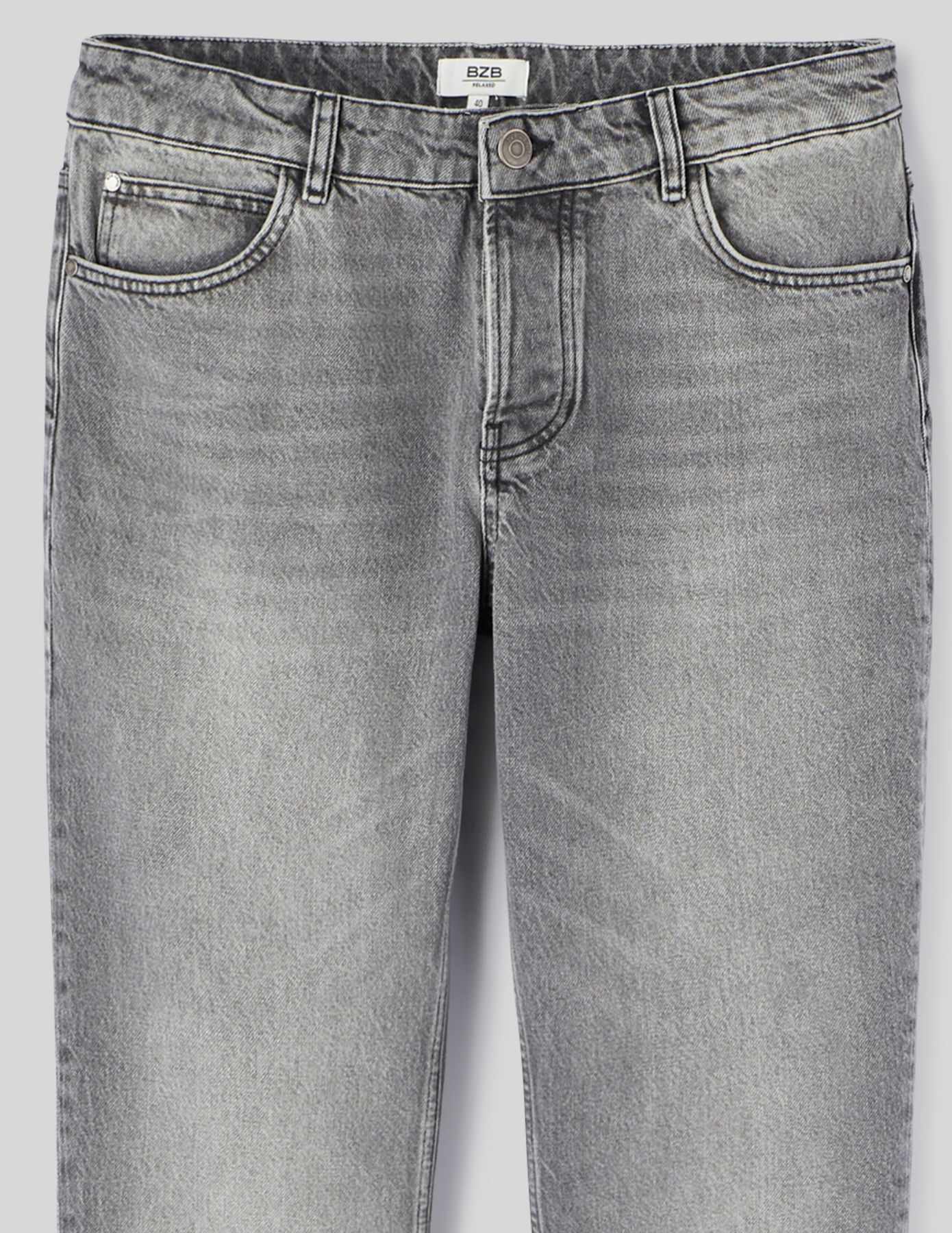 Jean relaxed gris moyen