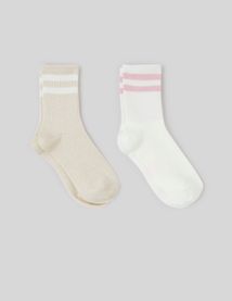 Lot de 2 paires de chaussettes &agrave; fil m&eacute;talis&eacute;