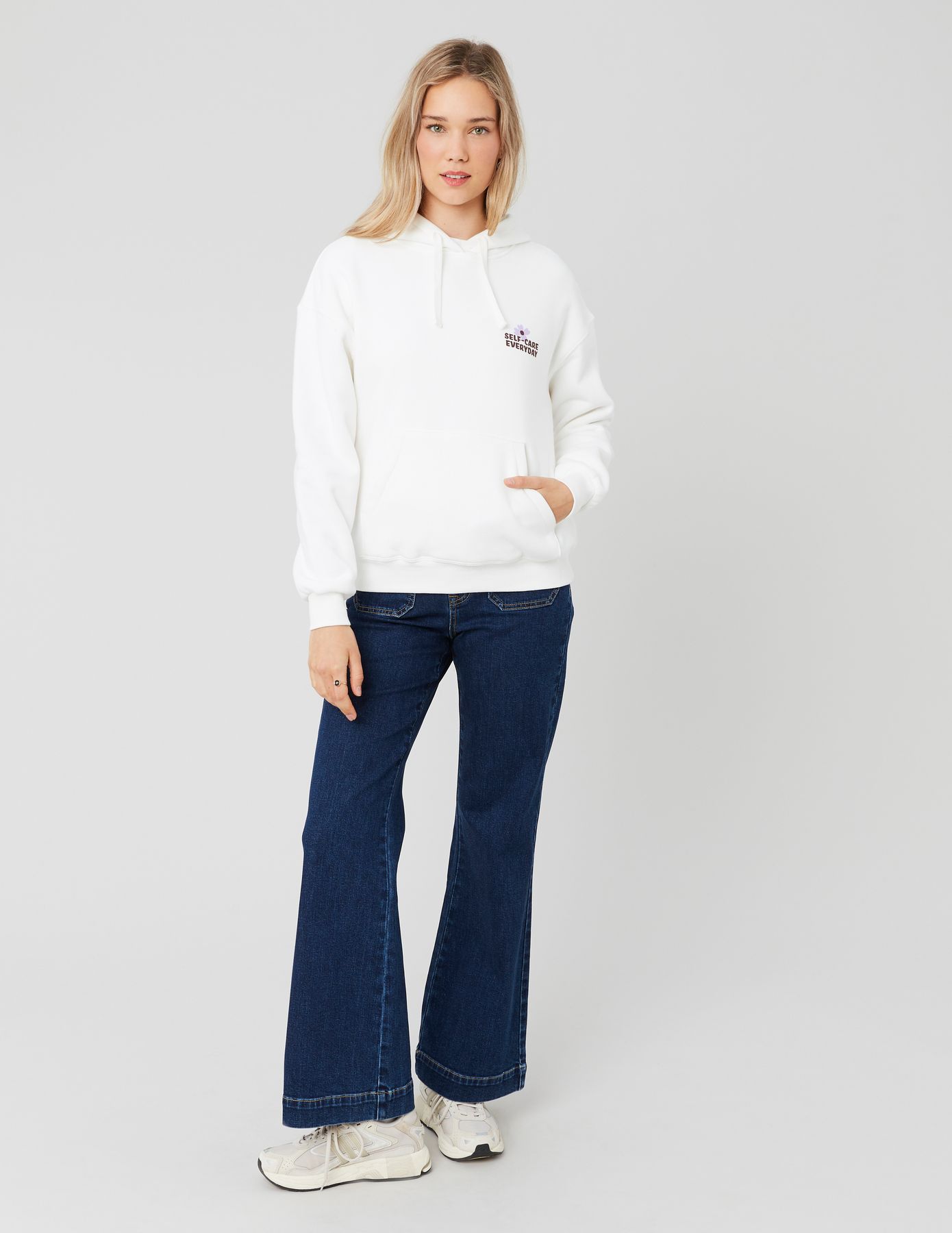 Sweat col capuche imprimé