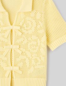 Gilet manches courtes en crochet