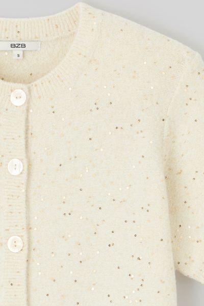 Gilet manches courtes à sequins