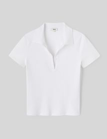 Polo col V boutonné