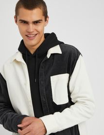 Surchemise en velours  colorblock
