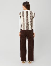 Gilet sherpa sans manches imprimé