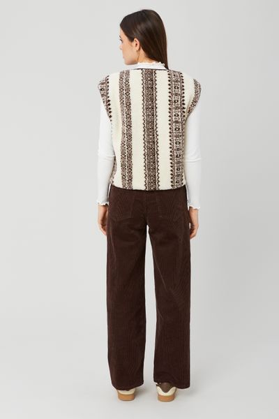 Gilet sherpa sans manches imprimé