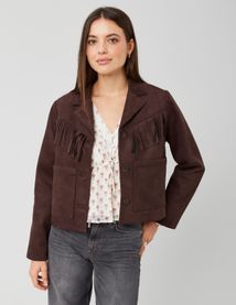 Veste su&eacute;dine &agrave; frange