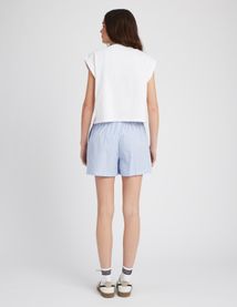 Short fluide caleçon rayé