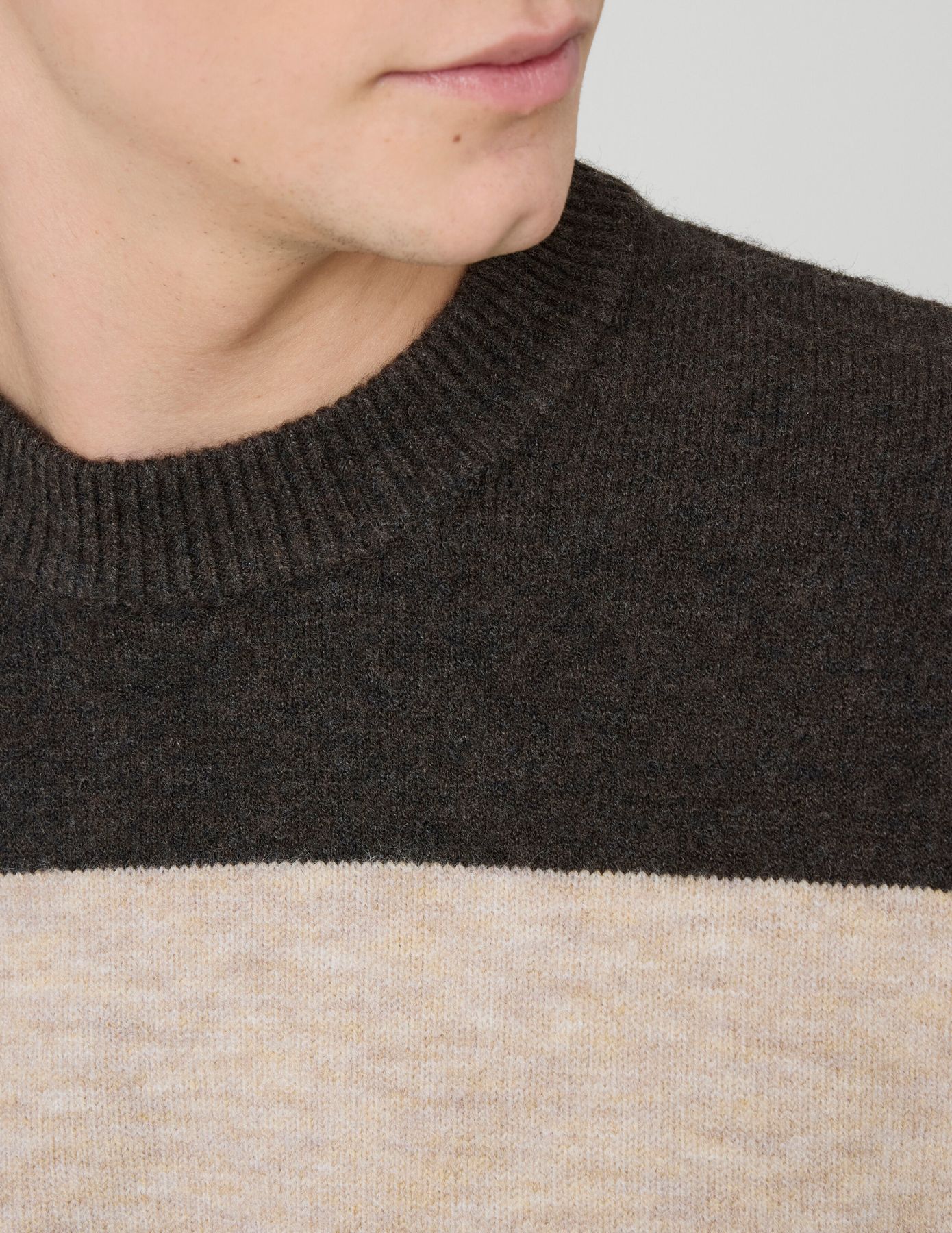 Pull col rond maxi rayures