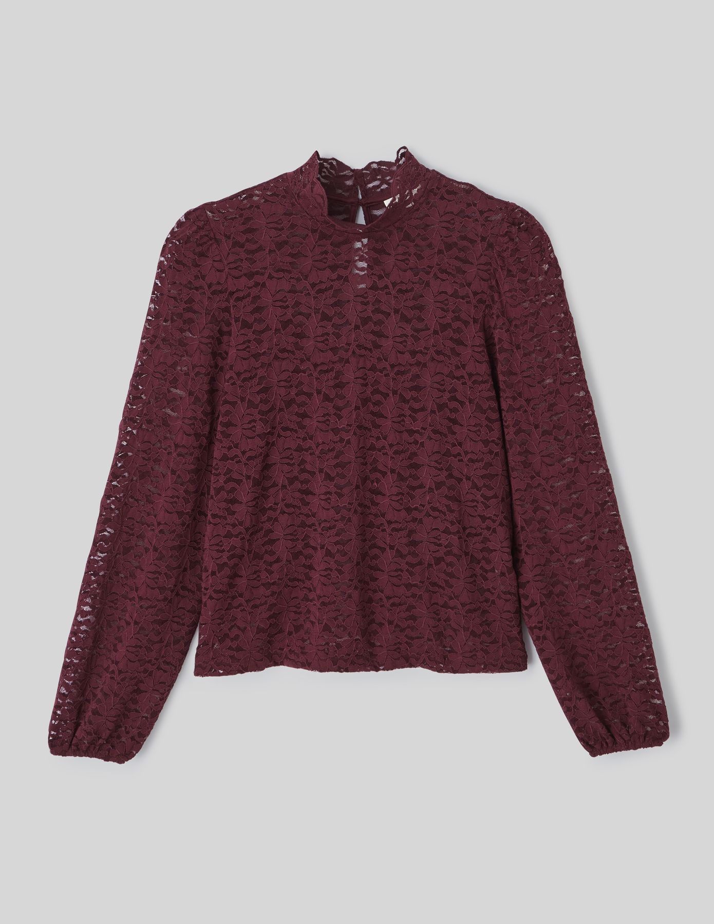 T-shirt col montant dentelle