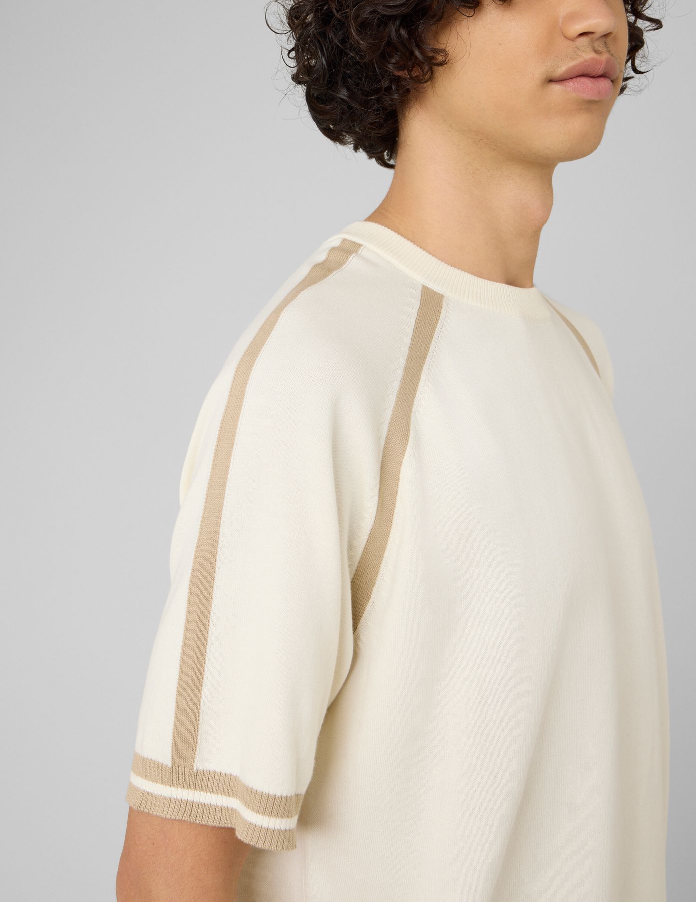 T-shirt en tricot bandes sport