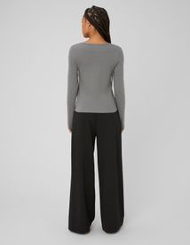 Pantalon large &agrave; pinces
