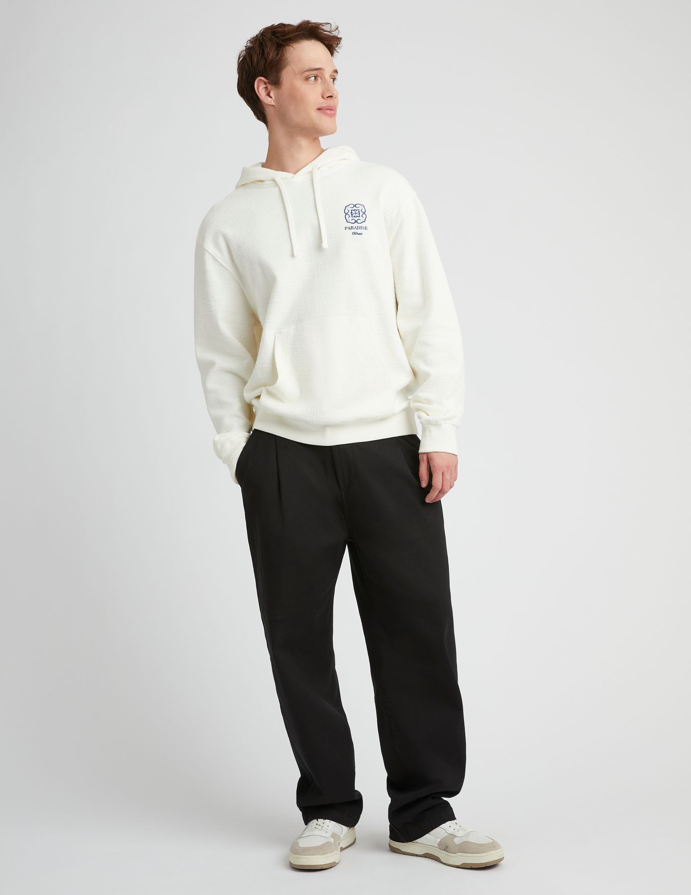 Sweat capuche broderie poitrine