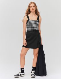 Débardeur tricot motif pied-de-poule