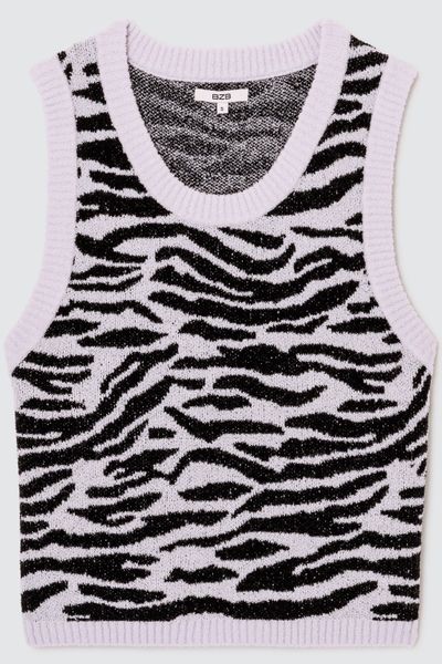 Pull jacquard sans manches