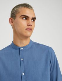 Chemise unie col mao