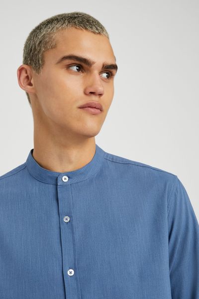 Chemise unie col mao