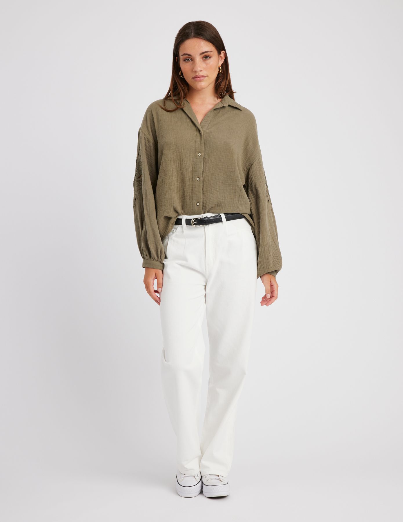 Chemise en gaze de coton unie