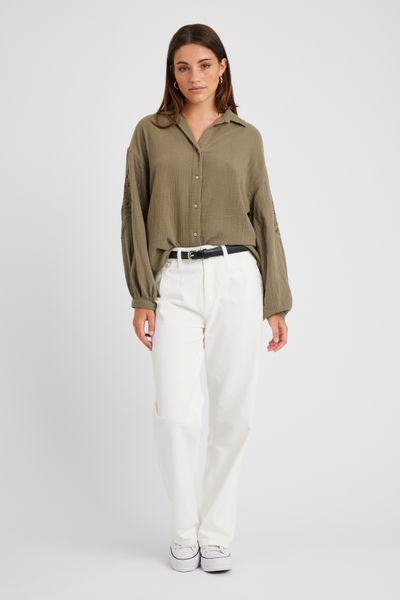 Chemise en gaze de coton unie