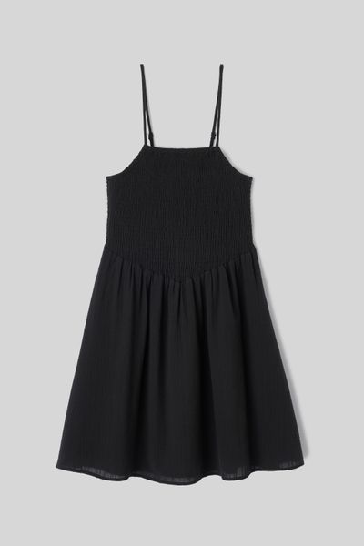 Robe courte smock&eacute;e