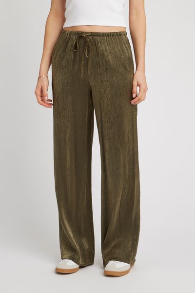 Pantalon satin plissé