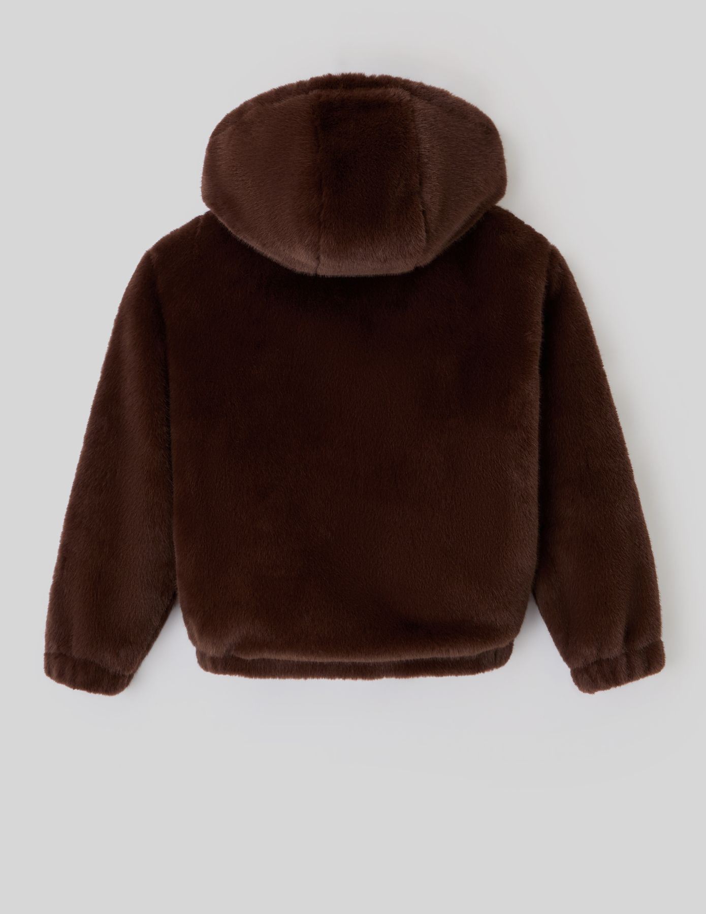 Blouson matière duveteuse col capuche