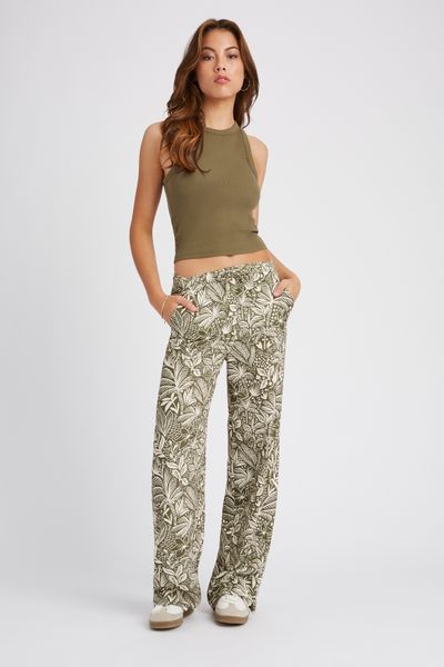 Pantalon fluide droit imprimé
