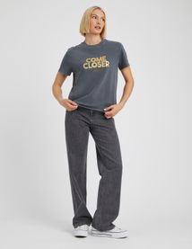 T-shirt imprim&eacute; paillettes