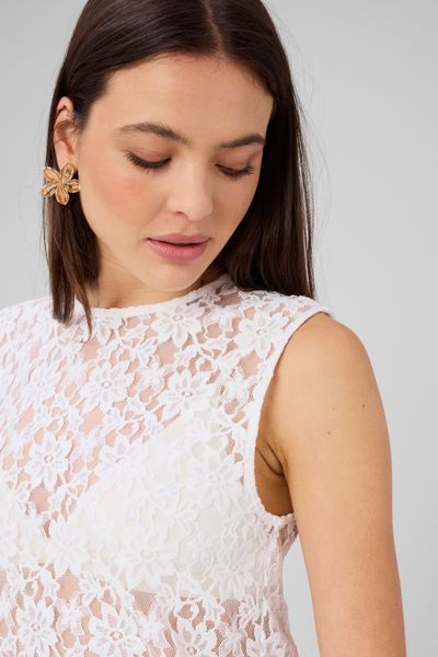 Top sans manche en dentelle