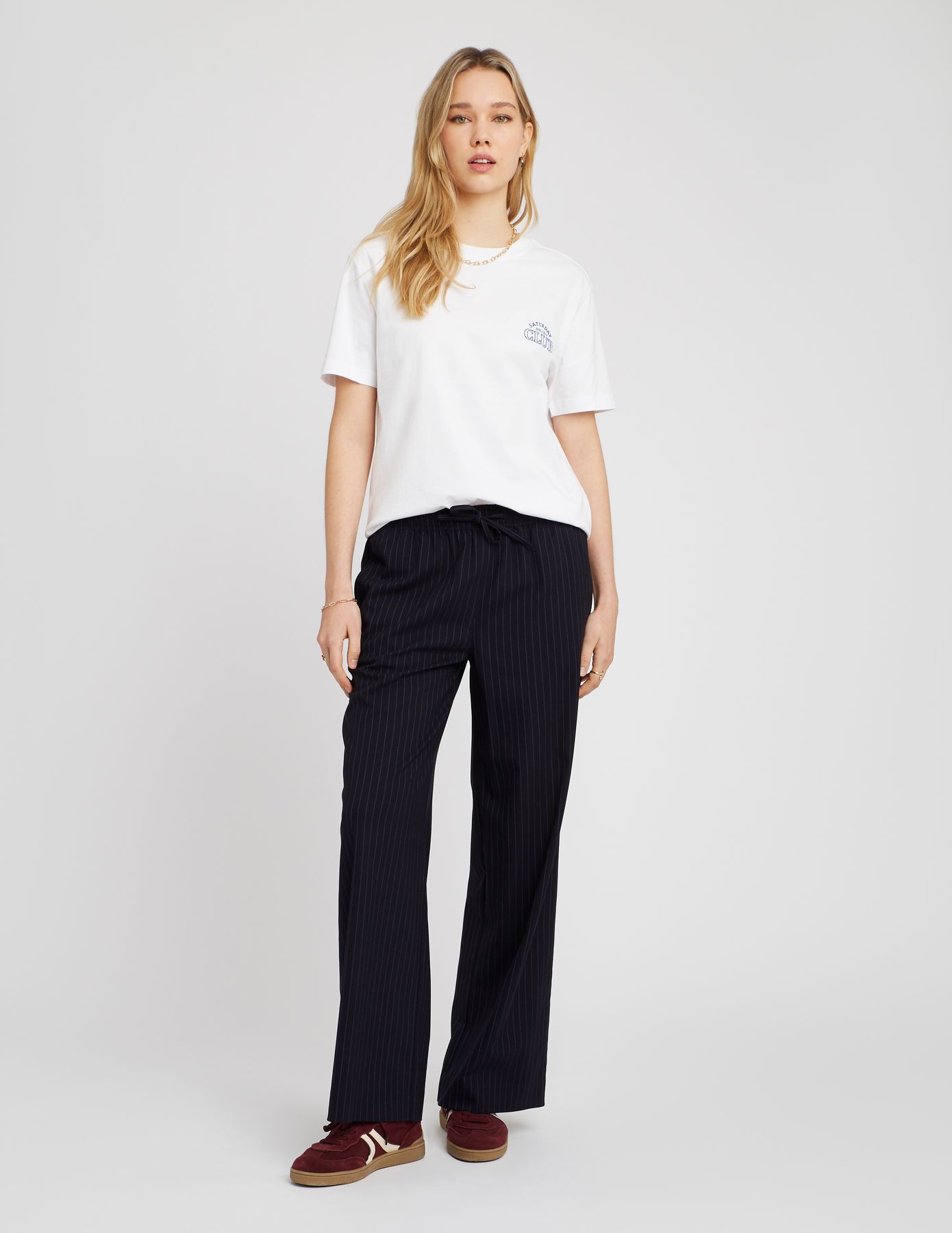 Pantalon fluide rayé
