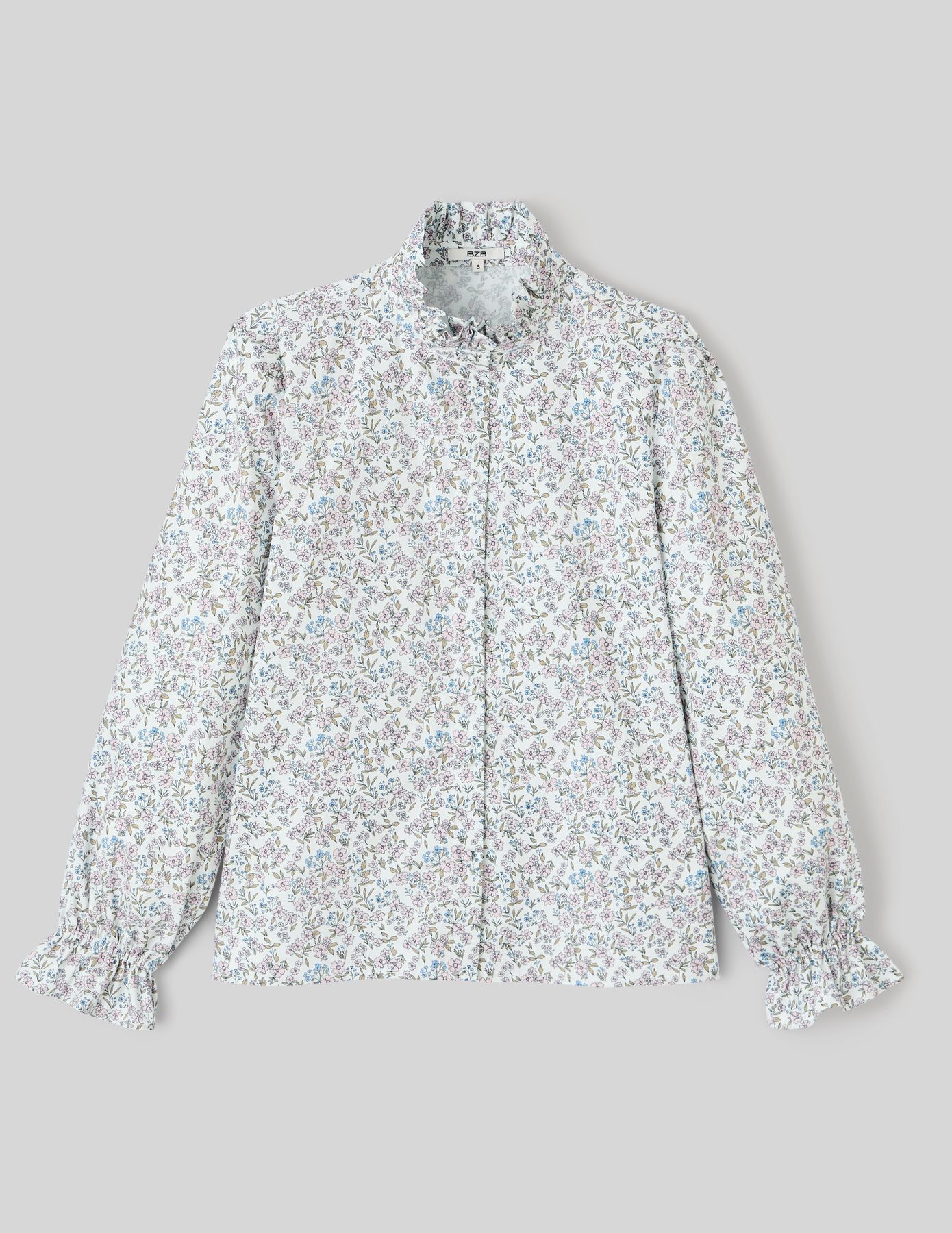 Chemise col montant imprimé floral