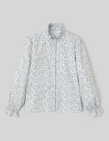 Chemise col montant imprimé floral